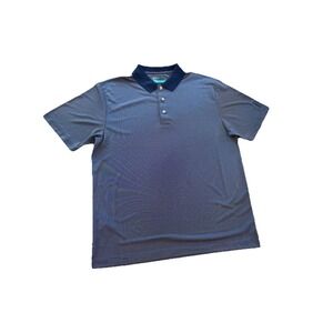 PGA Tour Men's Golf Polo‎ Moisture Wicking Top Size L Navy Blue Short Sleeve